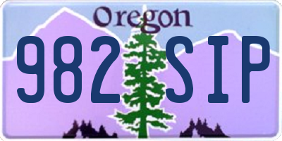 OR license plate 982SIP