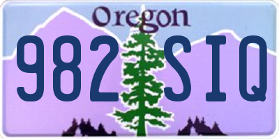 OR license plate 982SIQ