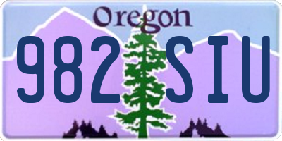 OR license plate 982SIU