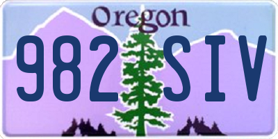 OR license plate 982SIV