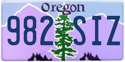 OR license plate 982SIZ