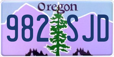 OR license plate 982SJD