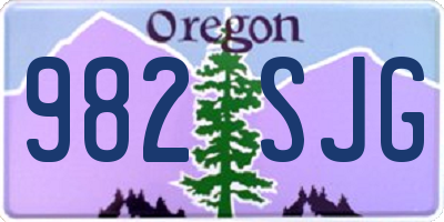 OR license plate 982SJG