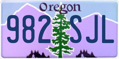 OR license plate 982SJL