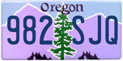 OR license plate 982SJQ