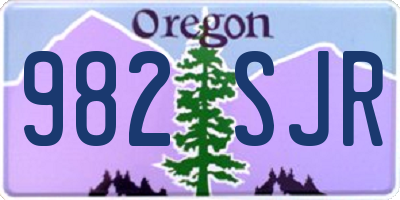 OR license plate 982SJR