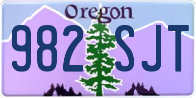 OR license plate 982SJT
