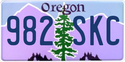 OR license plate 982SKC