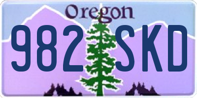 OR license plate 982SKD