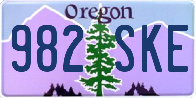 OR license plate 982SKE