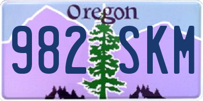OR license plate 982SKM