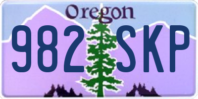 OR license plate 982SKP