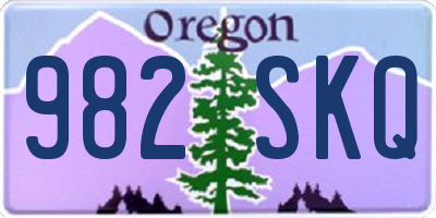 OR license plate 982SKQ