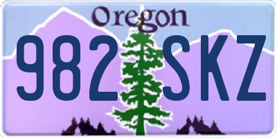 OR license plate 982SKZ