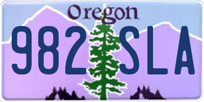 OR license plate 982SLA