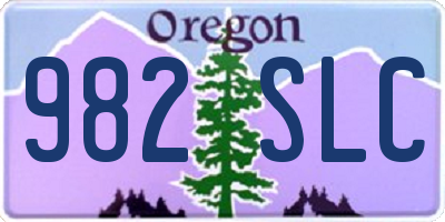 OR license plate 982SLC