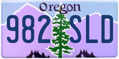 OR license plate 982SLD
