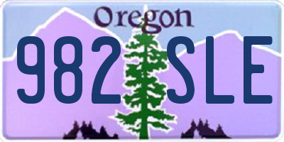 OR license plate 982SLE