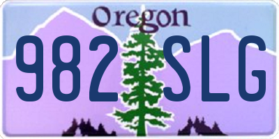 OR license plate 982SLG