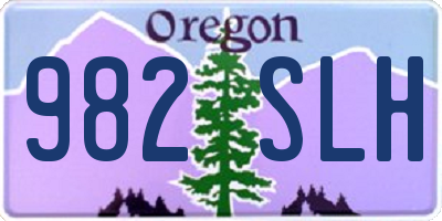 OR license plate 982SLH