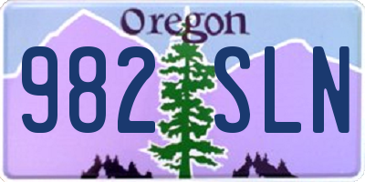 OR license plate 982SLN