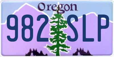 OR license plate 982SLP