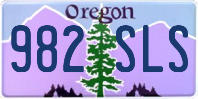 OR license plate 982SLS