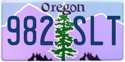 OR license plate 982SLT