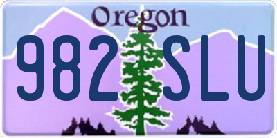 OR license plate 982SLU