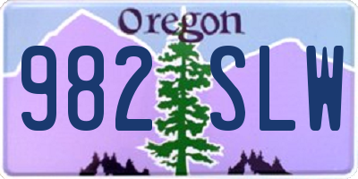 OR license plate 982SLW