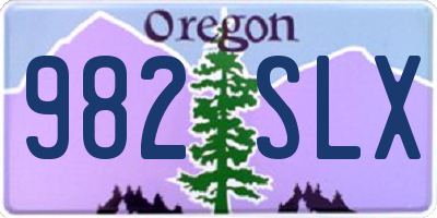 OR license plate 982SLX
