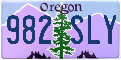 OR license plate 982SLY