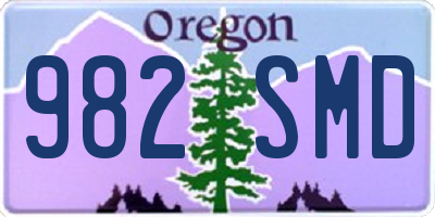 OR license plate 982SMD