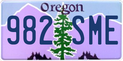 OR license plate 982SME