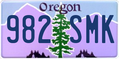 OR license plate 982SMK