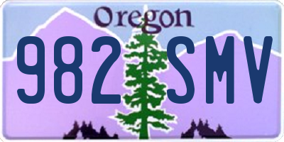 OR license plate 982SMV