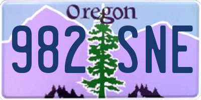 OR license plate 982SNE