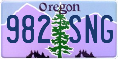 OR license plate 982SNG