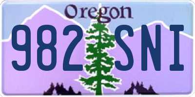 OR license plate 982SNI
