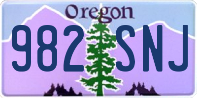OR license plate 982SNJ