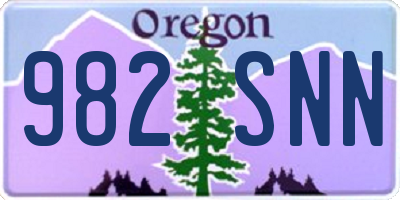 OR license plate 982SNN