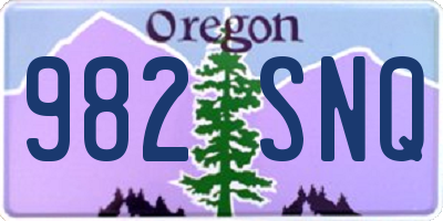OR license plate 982SNQ