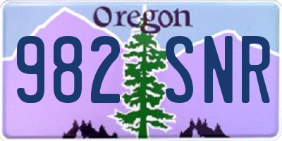 OR license plate 982SNR