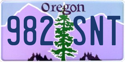 OR license plate 982SNT