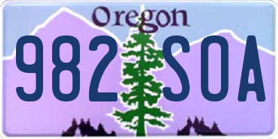 OR license plate 982SOA
