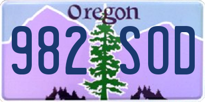 OR license plate 982SOD