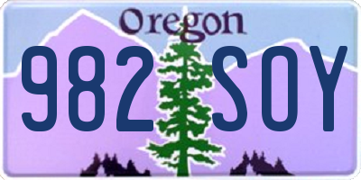 OR license plate 982SOY