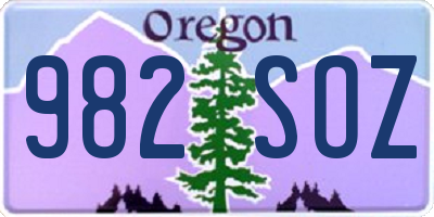 OR license plate 982SOZ