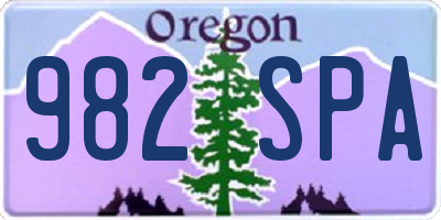 OR license plate 982SPA
