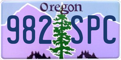 OR license plate 982SPC